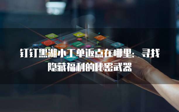 钉钉黑湖小工单返点在哪里:寻找隐藏福利的秘密武器