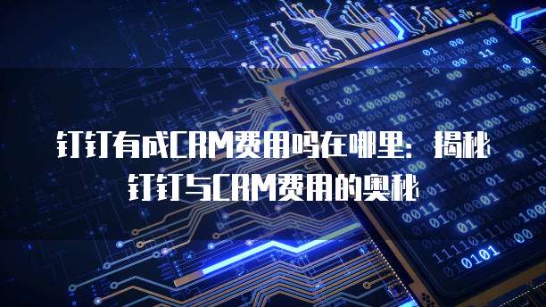 钉钉有成CRM费用吗在哪里：揭秘钉钉与CRM费用的奥秘