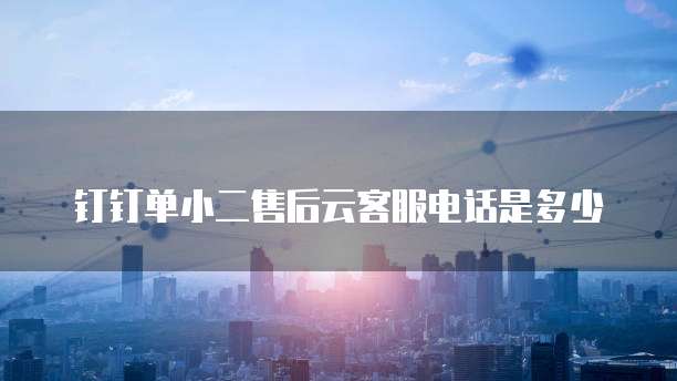 钉钉单小二售后云客服电话是多少