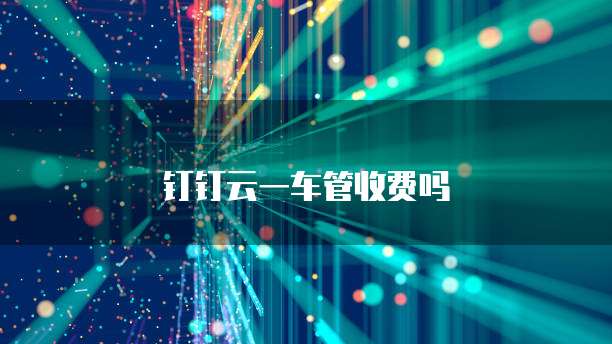 钉钉云一车管收费吗