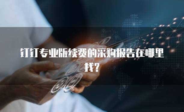 钉钉专业版续费的采购报告在哪里找?
