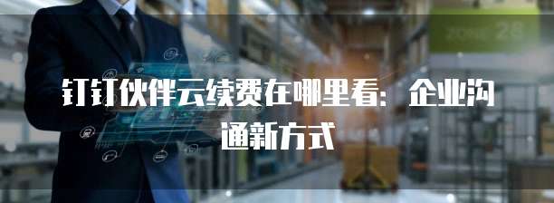 钉钉伙伴云续费在哪里看:企业沟通新方式
