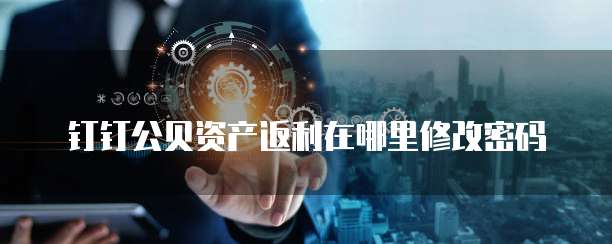 钉钉公贝资产返利在哪里修改密码