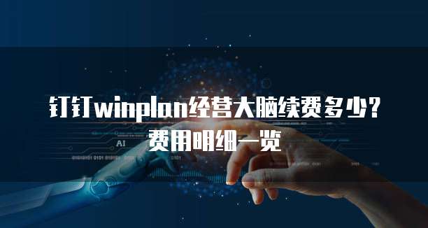 钉钉winplan经营大脑续费多少？费用明细一览