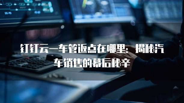 钉钉云一车管返点在哪里:揭秘汽车销售的幕后秘辛