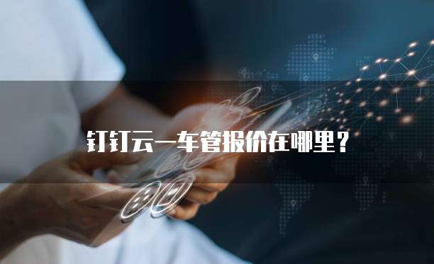 钉钉云一车管报价在哪里?