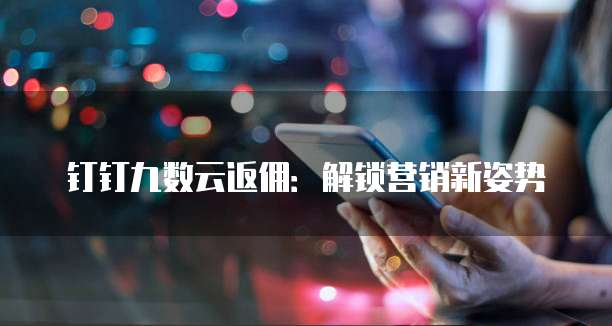 钉钉九数云返佣:解锁营销新姿势