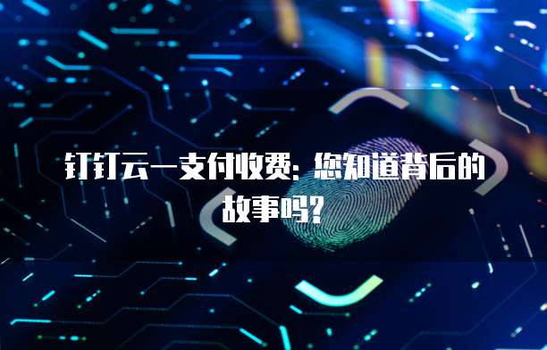 钉钉云一支付收费: 您知道背后的故事吗?