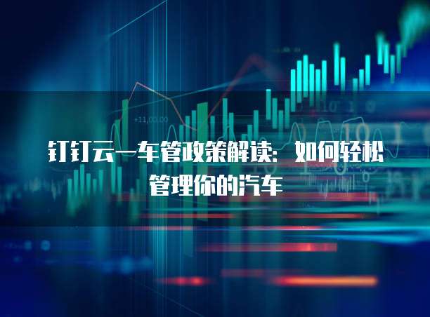 钉钉云一车管政策解读:如何轻松管理你的汽车