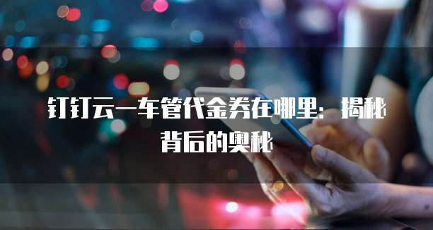 钉钉云一车管代金券在哪里:揭秘背后的奥秘