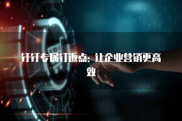 钉钉专属钉返点: 让企业营销更高效