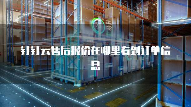 钉钉云售后报价在哪里看到订单信息
