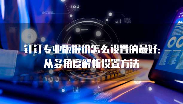 钉钉专业版报价怎么设置的最好:从多角度解析设置方法
