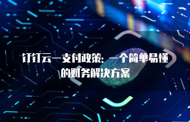 钉钉云一支付政策: 一个简单易懂的财务解决方案