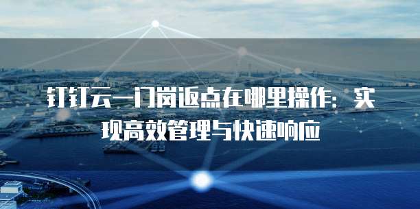 钉钉云一门岗返点在哪里操作:实现高效管理与快速响应
