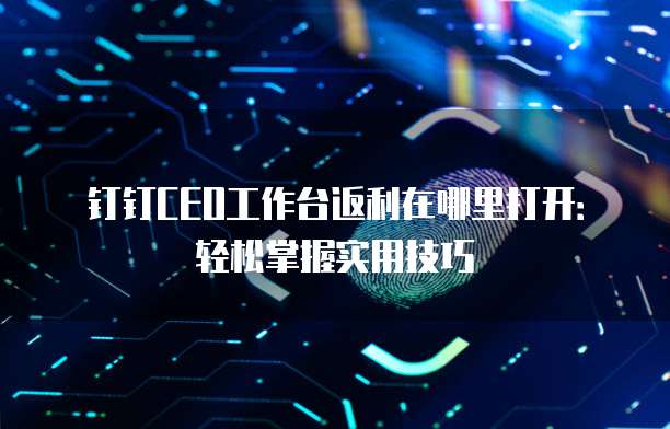 钉钉CEO工作台返利在哪里打开:轻松掌握实用技巧