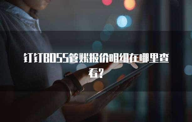 钉钉BOSS管账报价明细在哪里查看?