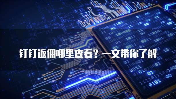 钉钉返佣哪里查看?一文带你了解