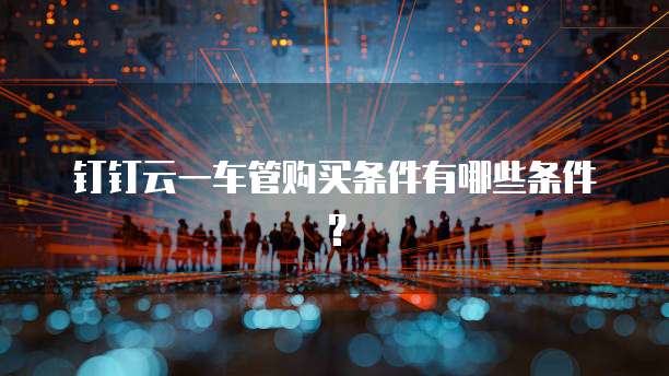 钉钉云一车管购买条件有哪些条件?