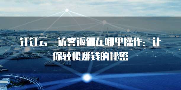 钉钉云一访客返佣在哪里操作:让你轻松赚钱的秘密