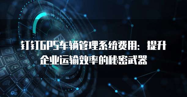 钉钉GPS车辆管理系统费用:提升企业运输效率的秘密武器