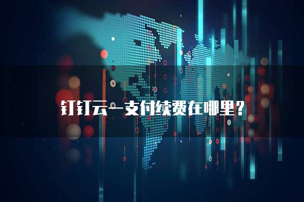 钉钉云一支付续费在哪里?