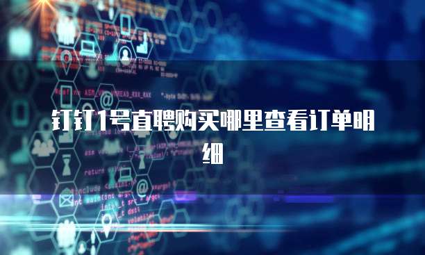 钉钉1号直聘购买哪里查看订单明细