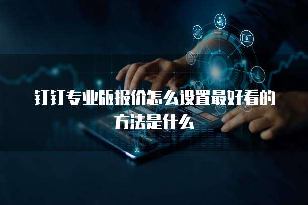 钉钉专业版报价怎么设置最好看的方法是什么