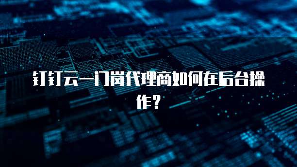 钉钉云一门岗代理商如何在后台操作?