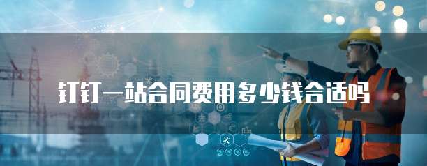 钉钉一站合同费用多少钱合适吗