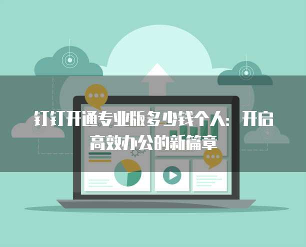 钉钉开通专业版多少钱个人：开启高效办公的新篇章