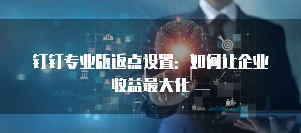 钉钉专业版返点设置：如何让企业收益最大化