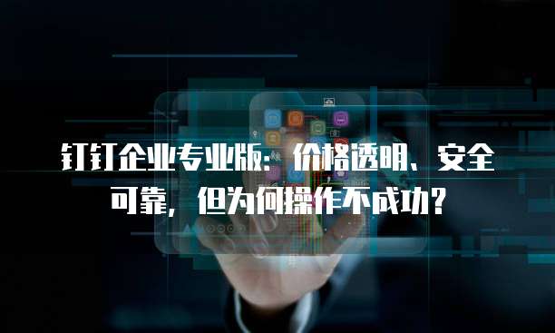 钉钉企业专业版:价格透明、安全可靠,但为何操作不成功?