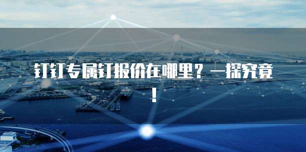 钉钉专属钉报价在哪里?一探究竟!
