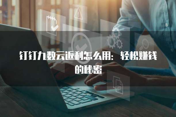 钉钉九数云返利怎么用:轻松赚钱的秘密