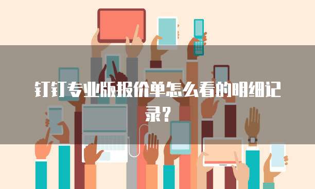 钉钉专业版报价单怎么看的明细记录?