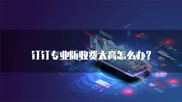 钉钉专业版收费太高怎么办?