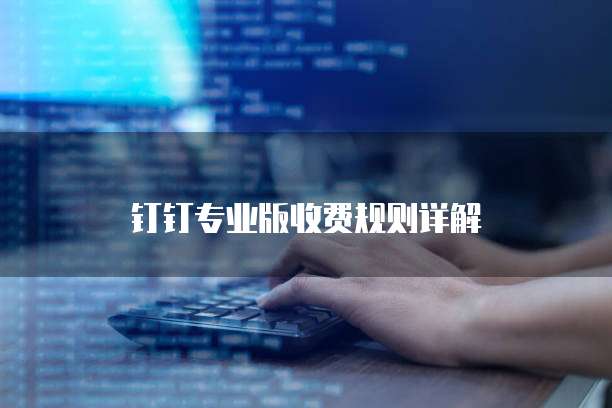 钉钉专业版收费规则详解