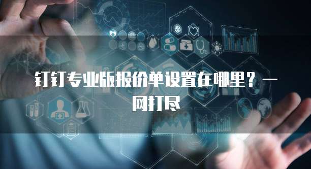 钉钉专业版报价单设置在哪里?一网打尽