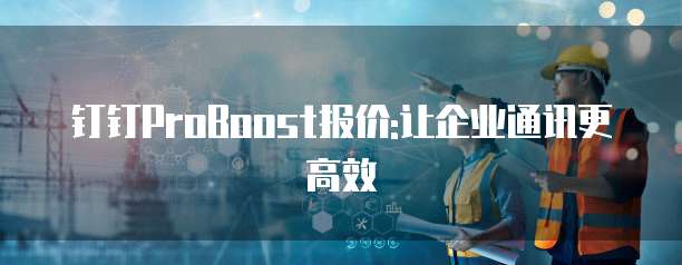 钉钉ProBoost报价:让企业通讯更高效