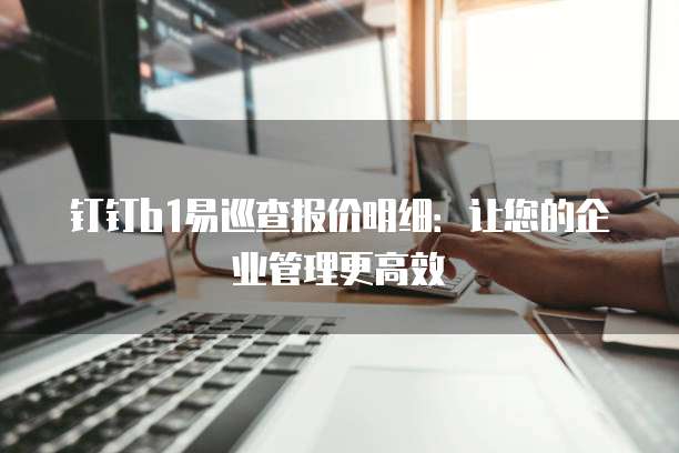 钉钉b1易巡查报价明细:让您的企业管理更高效
