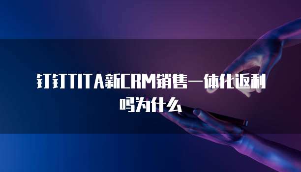 钉钉tita新CRM销售一体化返利吗为什么