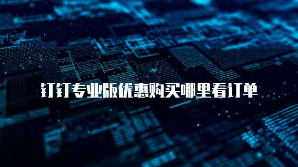 钉钉专业版优惠购买哪里看订单