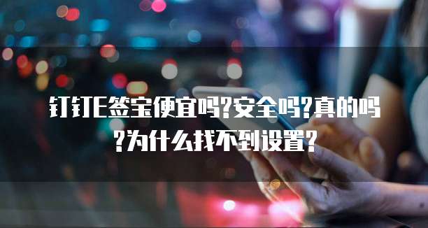 钉钉E签宝便宜吗?安全吗?真的吗?为什么找不到设置?