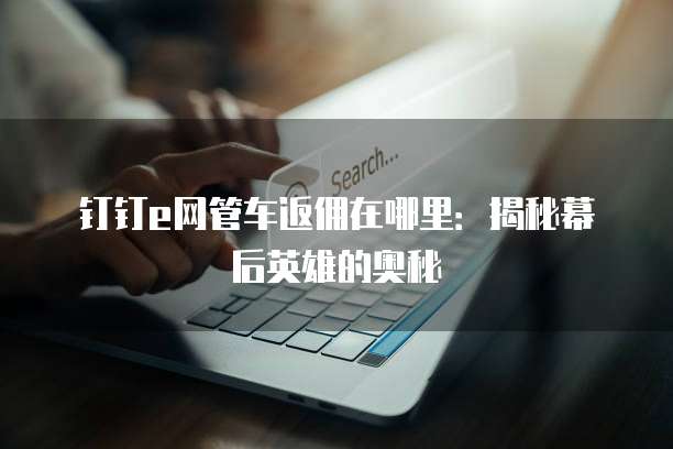 钉钉e网管车返佣在哪里:揭秘幕后英雄的奥秘