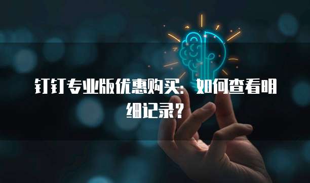 钉钉专业版优惠购买:如何查看明细记录?