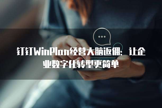 钉钉WinPlan经营大脑返佣:让企业数字化转型更简单