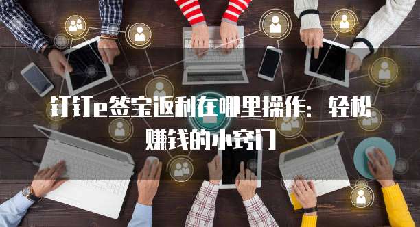钉钉e签宝返利在哪里操作:轻松赚钱的小窍门