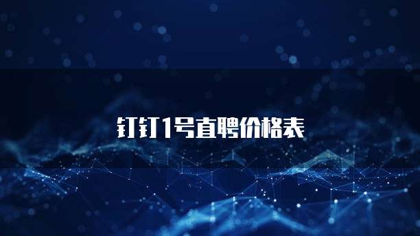 钉钉1号直聘价格表