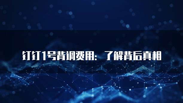 钉钉1号背调费用:了解背后真相